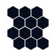 3" Hexagon Sheeted Original Ceramic Mosaic Tile in Navy Blue Matte