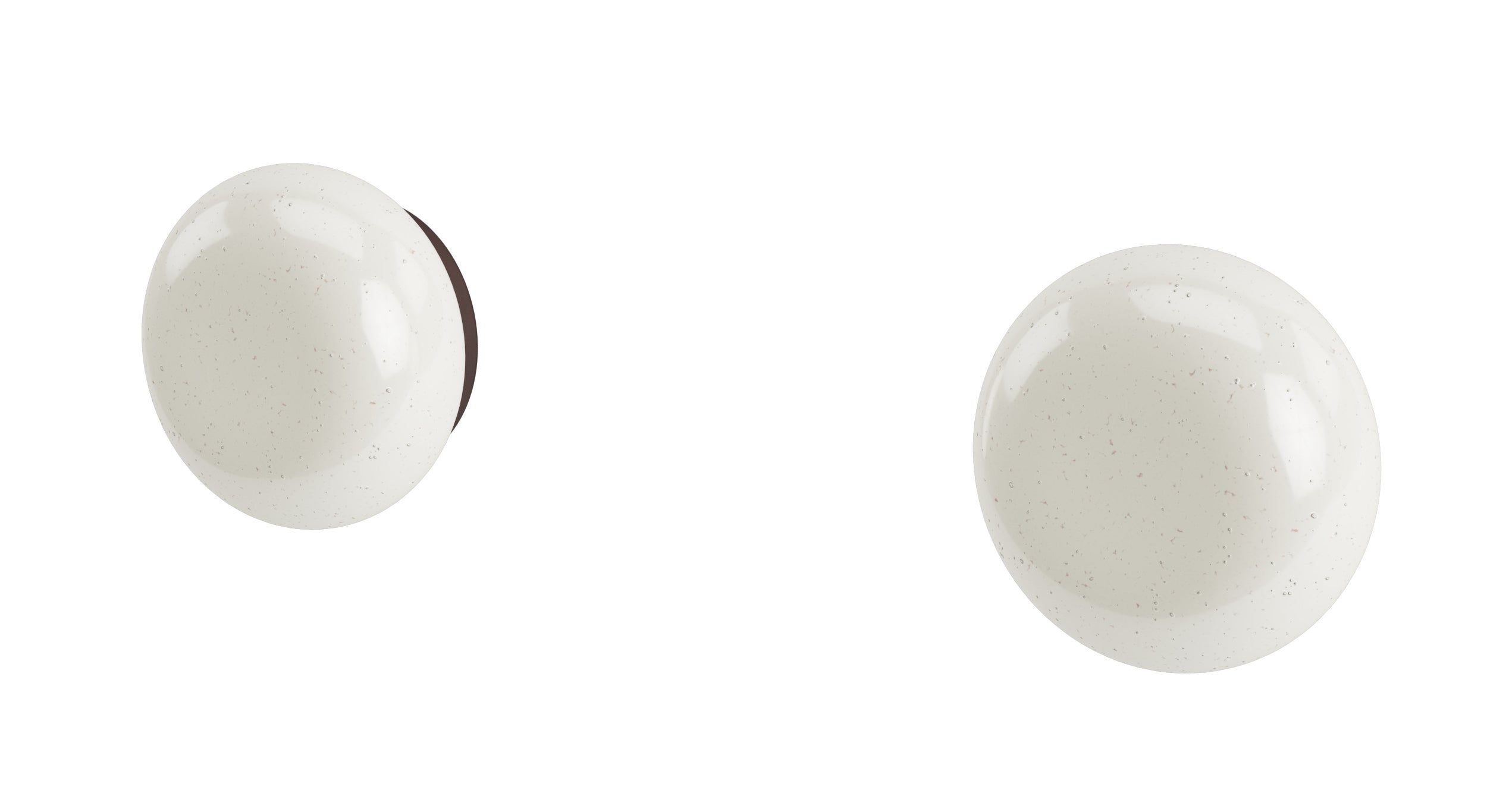 Foundry Two Handle Wall Mount Bath Trim with Pebble Ceramic Knob Handles in Architectural Copper