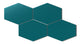 Elongated Hexagon Natural Press Ceramic Tile in Maya Blue Matte