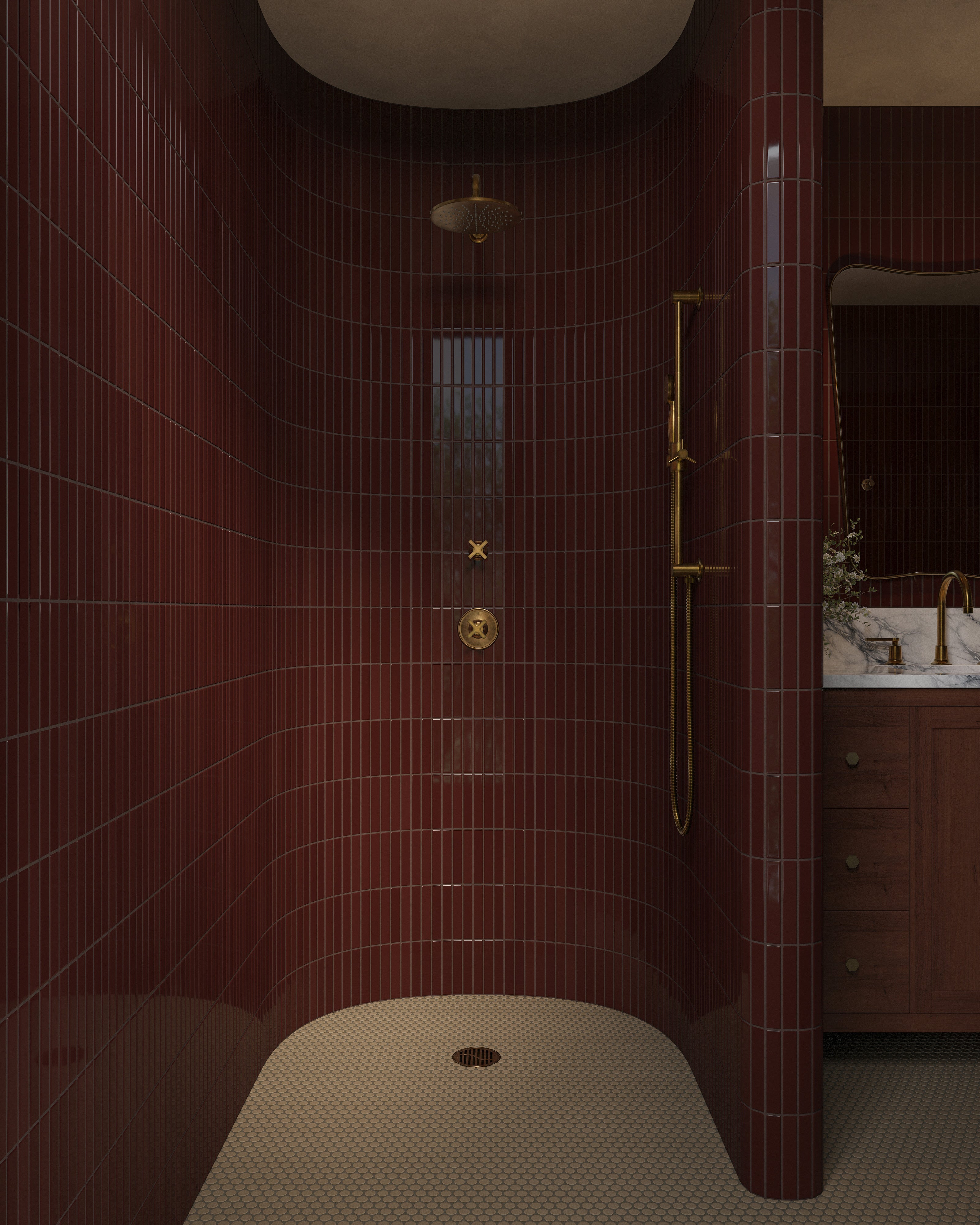 Emerson One Handle Wall Mount Diverter/Volume Control Shower Trim with Classic Cross Handle in Uncoated Polished Brass