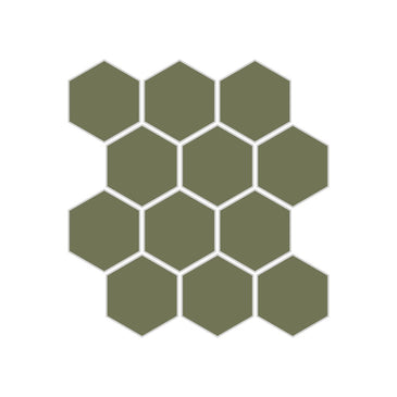 2" Hexagon Sheeted Original Ceramic Mosaic Tile in Peabody Matte