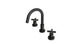 Flatiron Two Handle Deck Mount Short Gooseneck Lavatory Faucet with Linear Cross Handles in Oil Rubbed Bronze