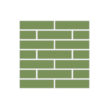 1x4 Half Offset Sheeted Original Ceramic Mosaic Tile in Kelp Matte