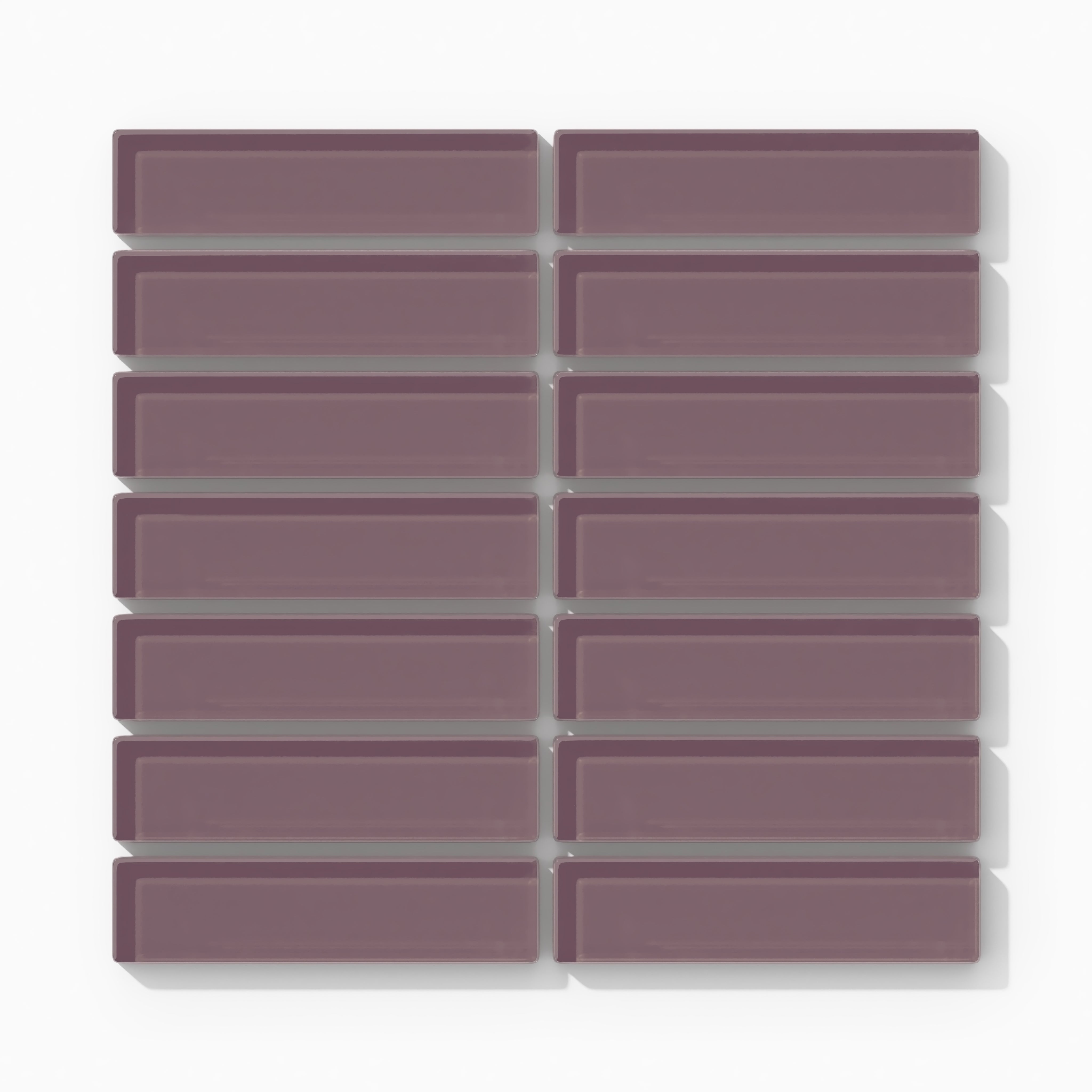 1x4 Straight Set Sheeted Glass Mosaic Tile in Crane Gloss
