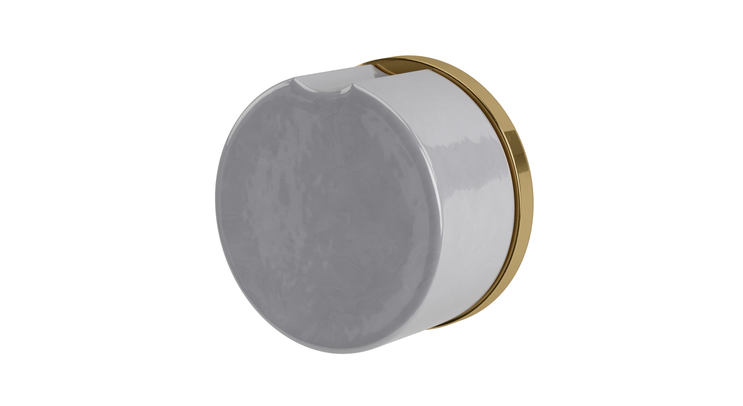Foundry One Handle Wall Mount Diverter/Volume Control Shower Trim with Groove Ceramic Knob Handle in Uncoated Polished Brass