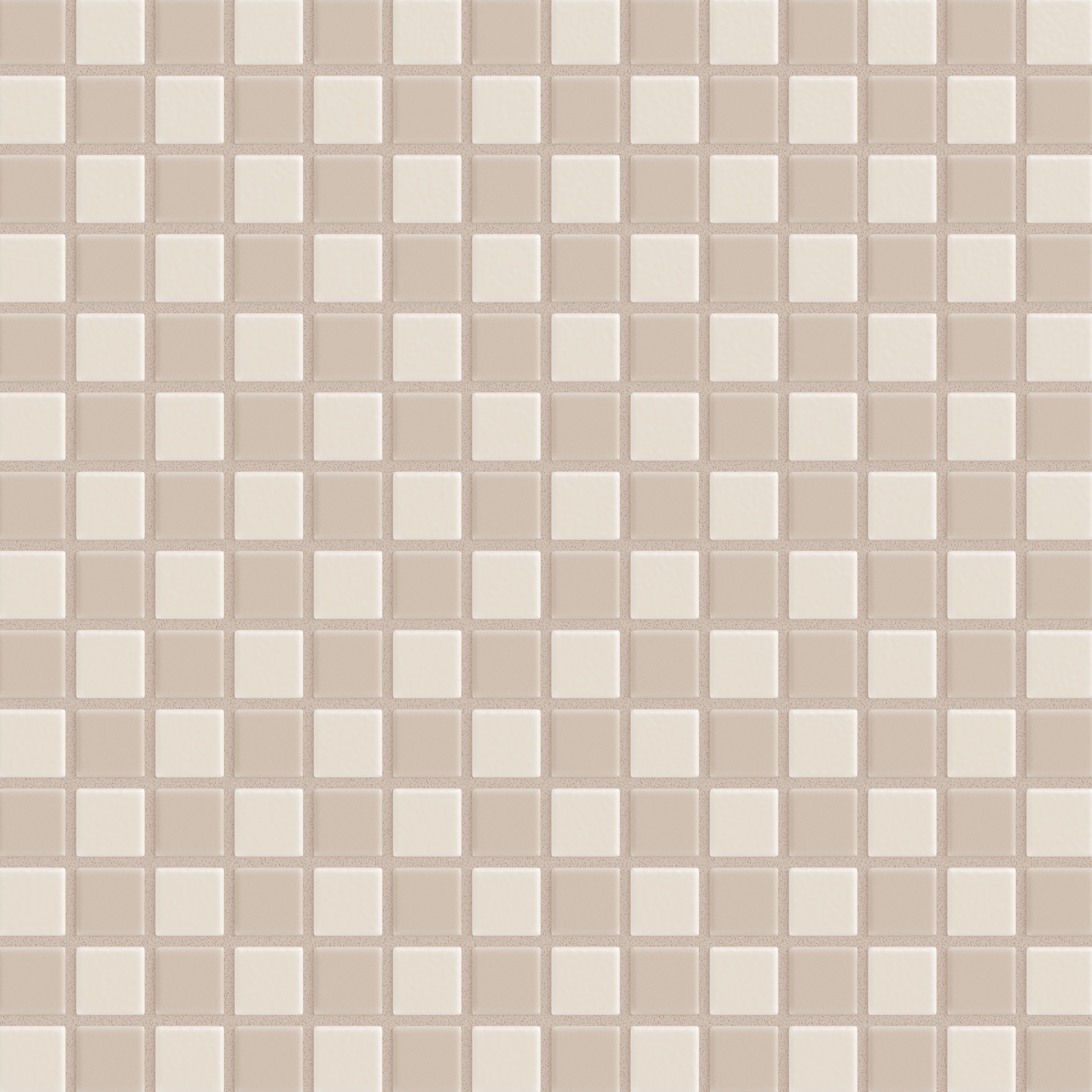 1x1 Checkerboard Sheeted Original Ceramic Tile in Sand Dune Matte & Sweet Pea Matte