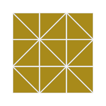 3" Triangle Sheeted - Quadrant Original Ceramic Mosaic Tile in Mustard Seed Gloss