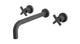 Flatiron Two Handle Wall Mount 10" Lavatory Faucet with Linear Cross Handles in Blackened Nickel
