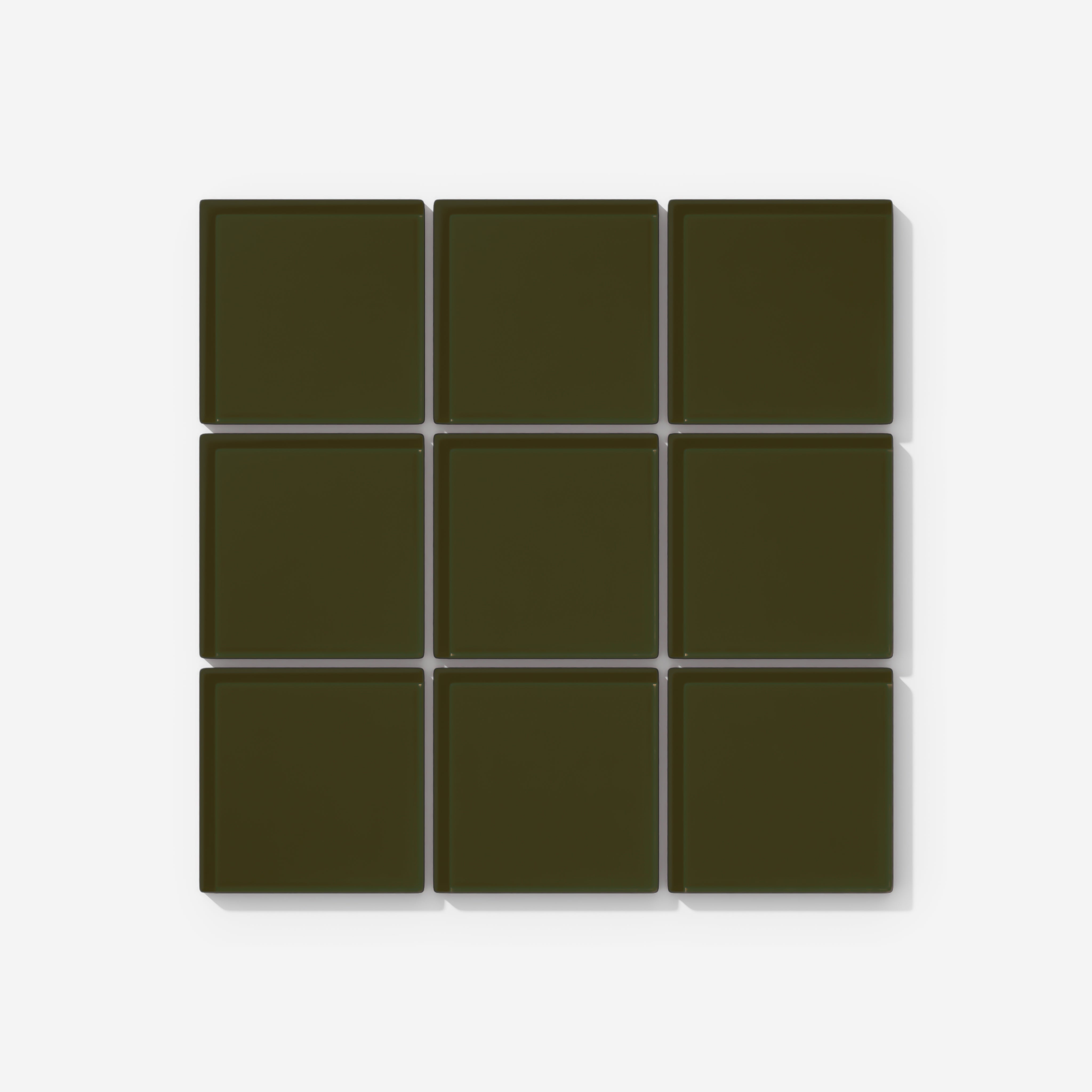 3x3 Straight Set Sheeted Glass Mosaic Tile in Catbird Gloss