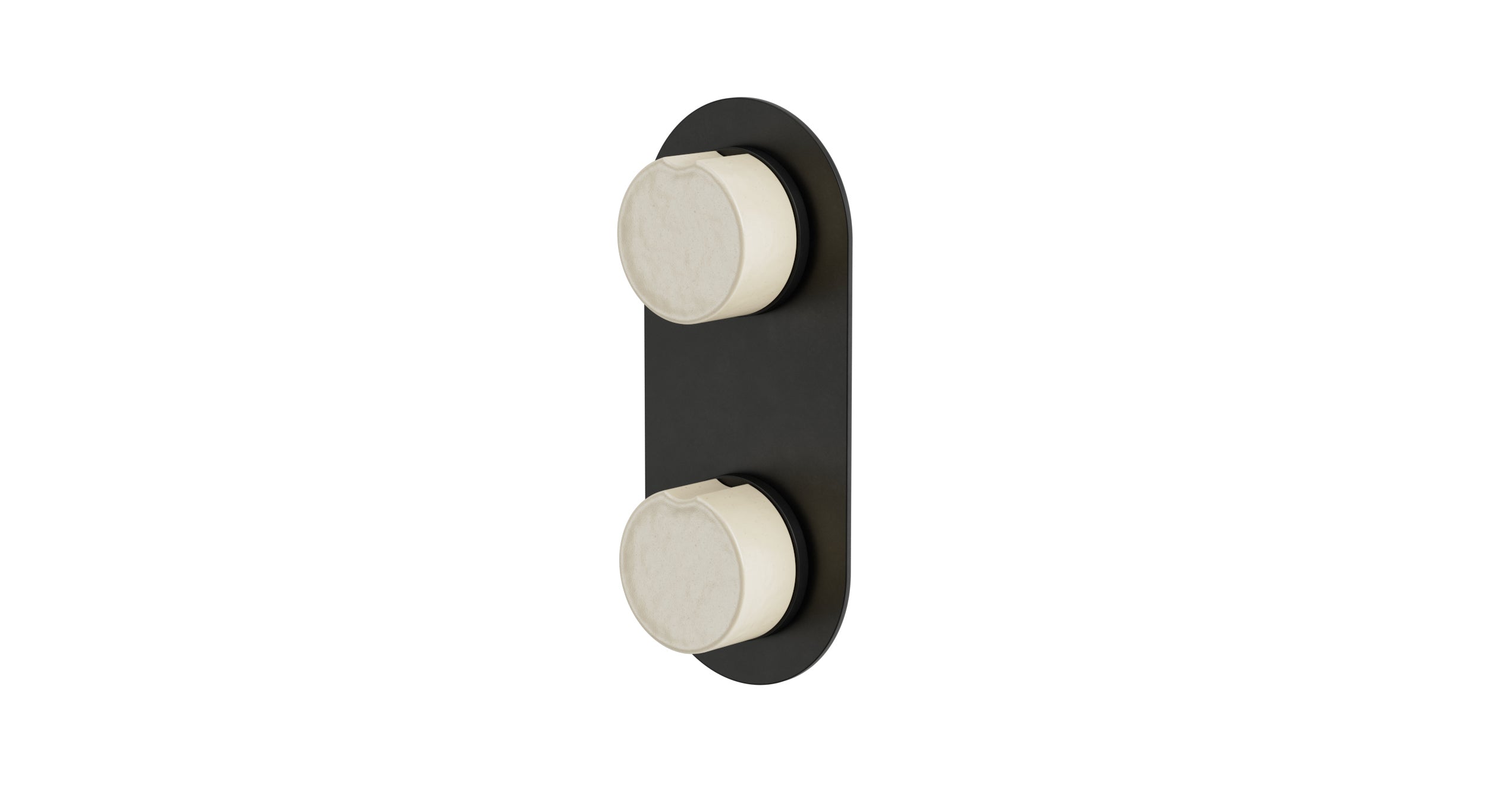 Foundry Two Handle Wall Mount Shower Trim with Groove Ceramic Knob Handles in Oil Rubbed Bronze