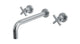 Flatiron Two Handle Wall Mount 10" Lavatory Faucet with Linear Cross Handles in Satin Chrome