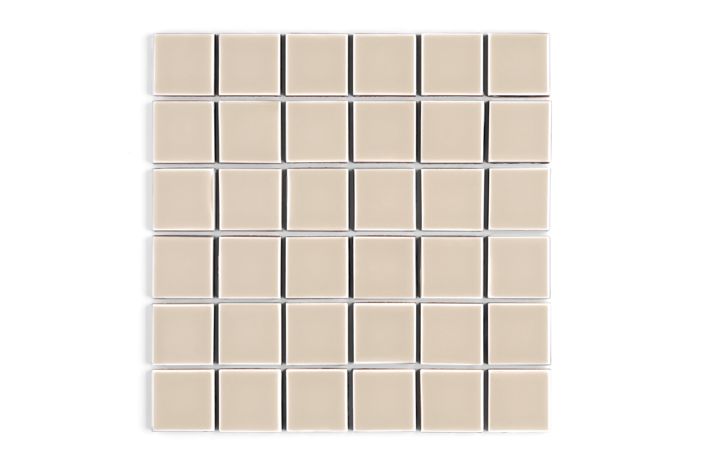 2x2 Straight Set Sheeted Original Ceramic Mosaic Tile in Sweet Pea Gloss