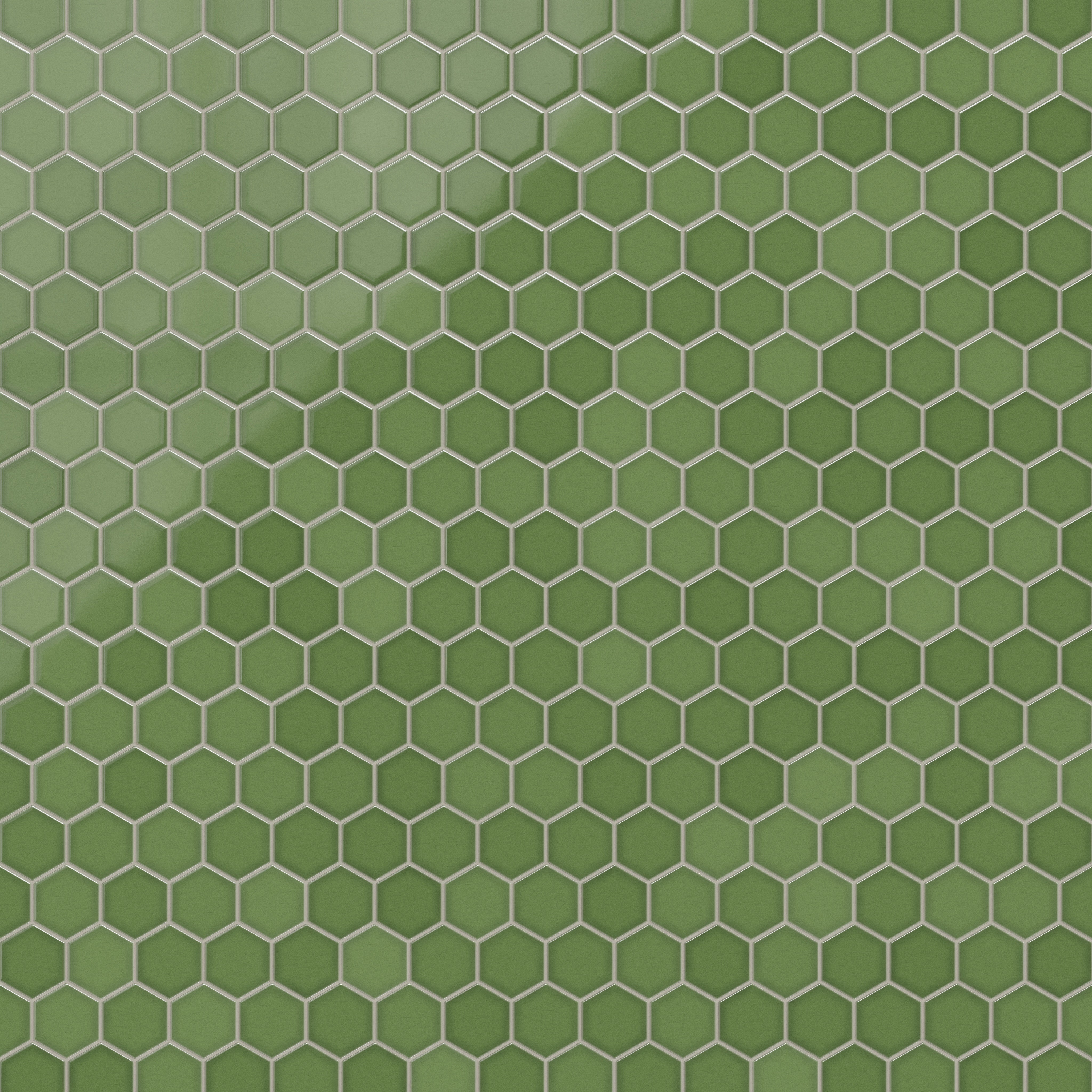 4" Hexagon Original Ceramic Tile in Kelp Gloss