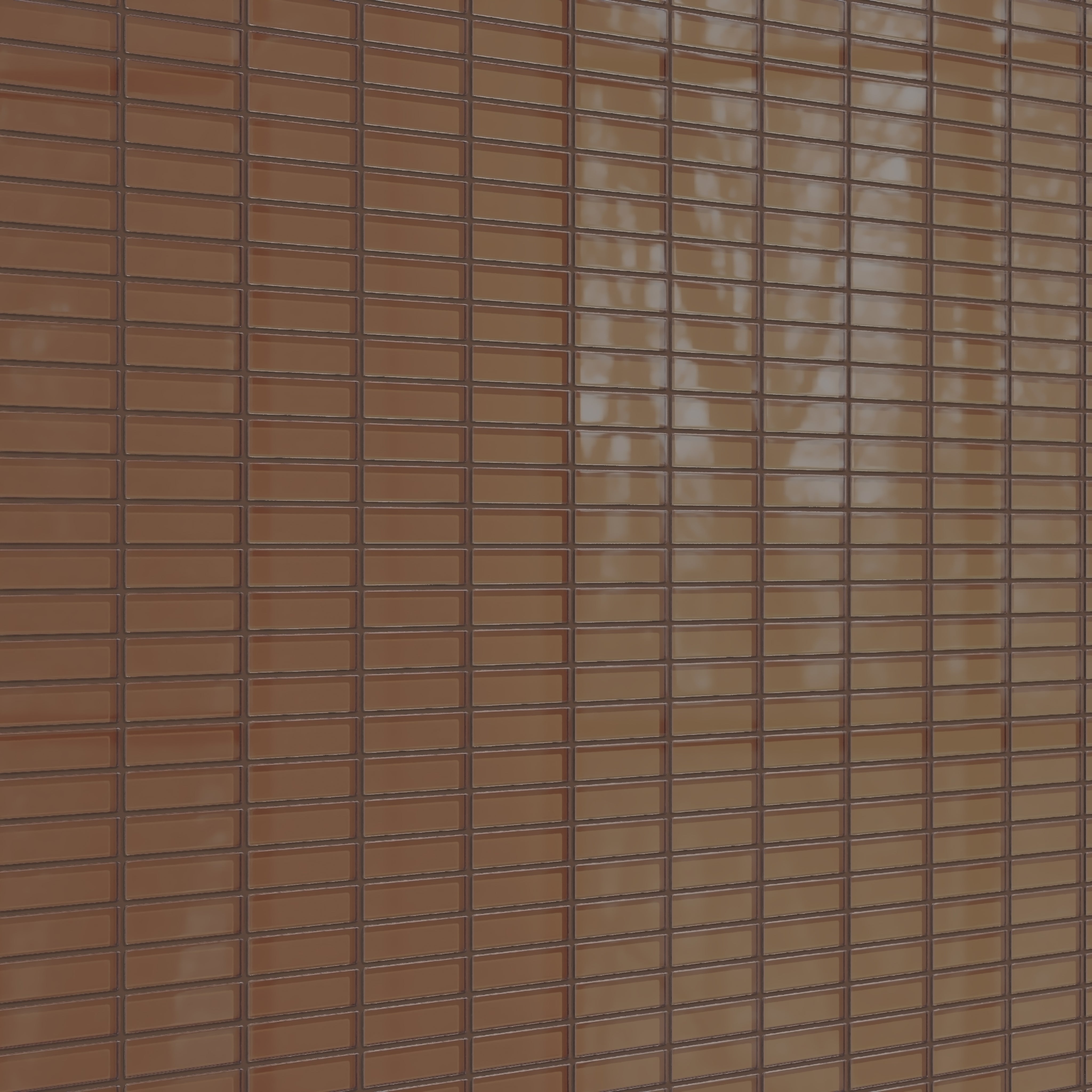 1x4 Straight Set Sheeted Glass Mosaic Tile in Kestrel Gloss