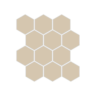 2" Hexagon Sheeted Original Ceramic Mosaic Tile in Dolomite Gloss