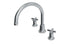 Emerson Two Handle Deck Mount Gooseneck Bath Trim with Classic Cross Handles in Satin Chrome