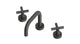 Contour Two Handle Deck Mount Squaretop Lavatory Faucet with Soft Cross Handles in Blackened Nickel