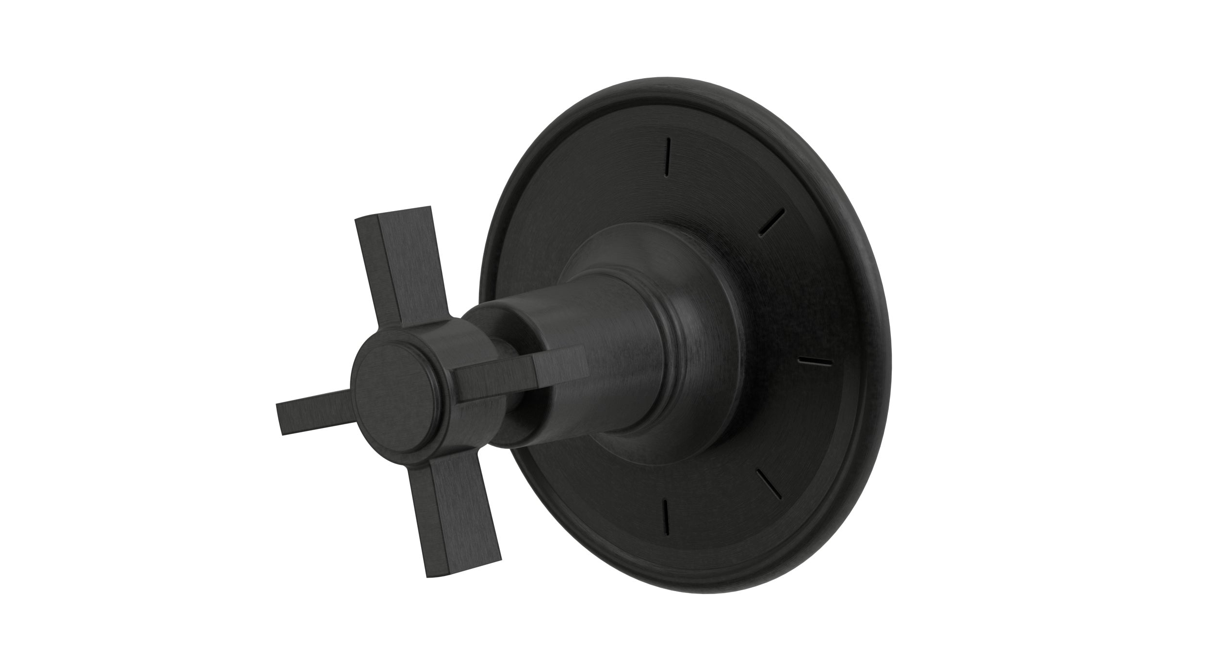 Emerson One Handle Wall Mount Shower Trim with Defined Cross Handle in Blackened Nickel