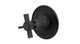 Emerson One Handle Wall Mount Shower Trim with Defined Cross Handle in Blackened Nickel
