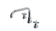 Flatiron Two Handle Deck Mount Squaretop Bath Trim with Linear Cross Handles in Polished Chrome