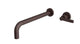 Flatiron One Handle Wall Mount 12" Lavatory Faucet with Linear Lever Handle in Architectural Copper