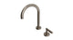 Contour One Handle Deck Mount Gooseneck Lavatory Faucet with Soft Lever Handle in Antique Nickel