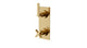Flatiron Two Handle Wall Mount Shower Trim with Linear Cross/Linear Lever Handles in Satin Brass