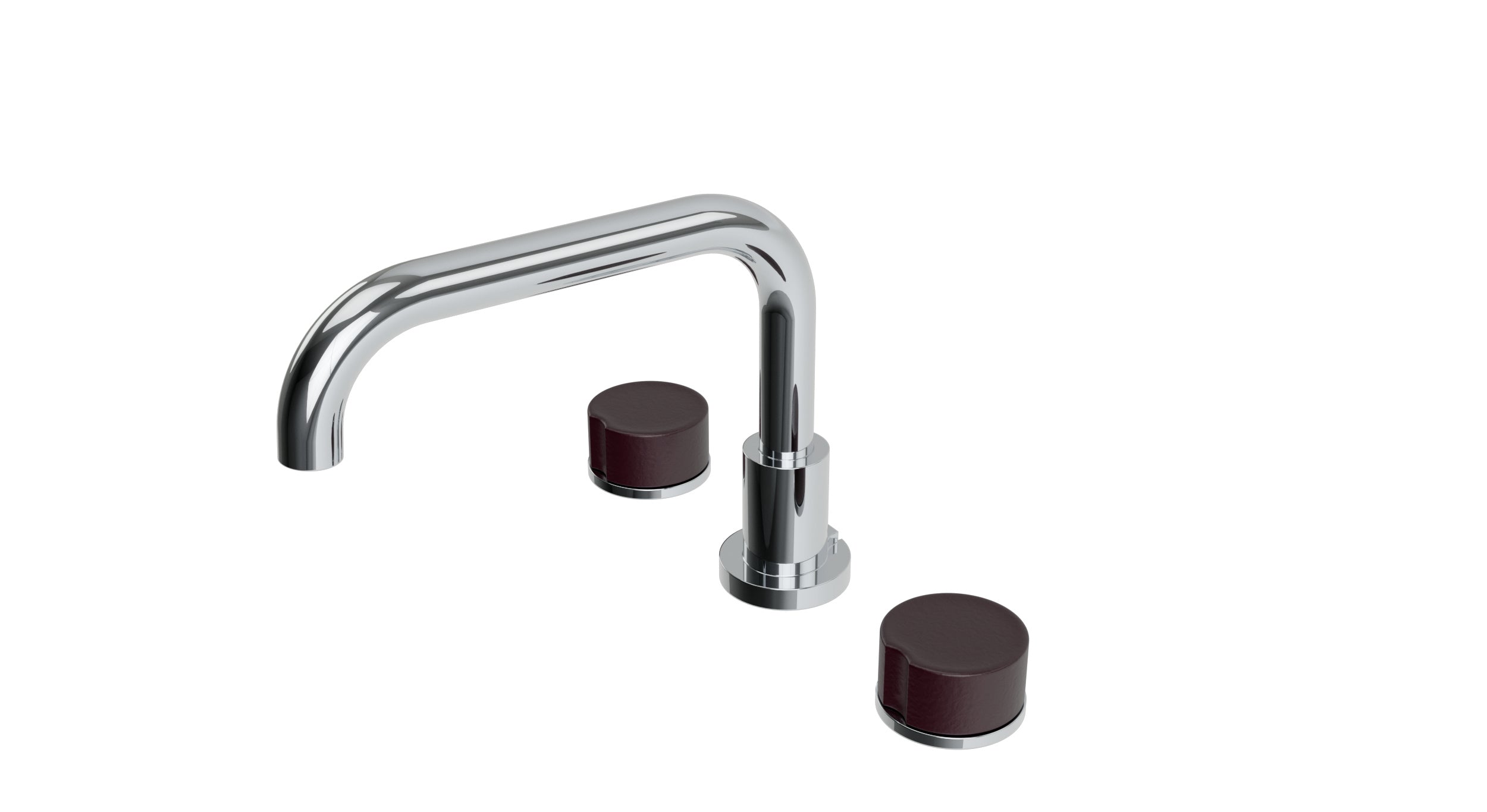 Foundry Two Handle Deck Mount Squaretop Bath Trim with Groove Ceramic Knob Handles in Polished Chrome