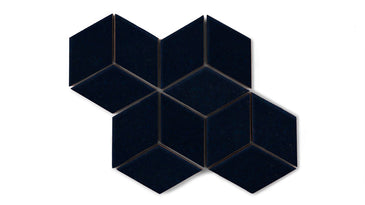 Small Diamond Sheeted - Escher Original Ceramic Mosaic Tile in Navy Blue Gloss