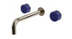 Foundry Two Handle Wall Mount 7.5" Lavatory Faucet with Groove Ceramic Knob Handles in Polished Nickel