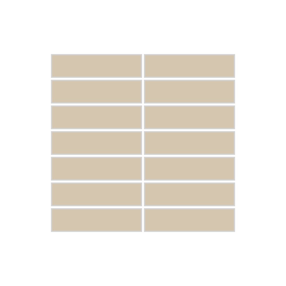 1x4 Straight Set Sheeted Original Ceramic Mosaic Tile in Dolomite Gloss