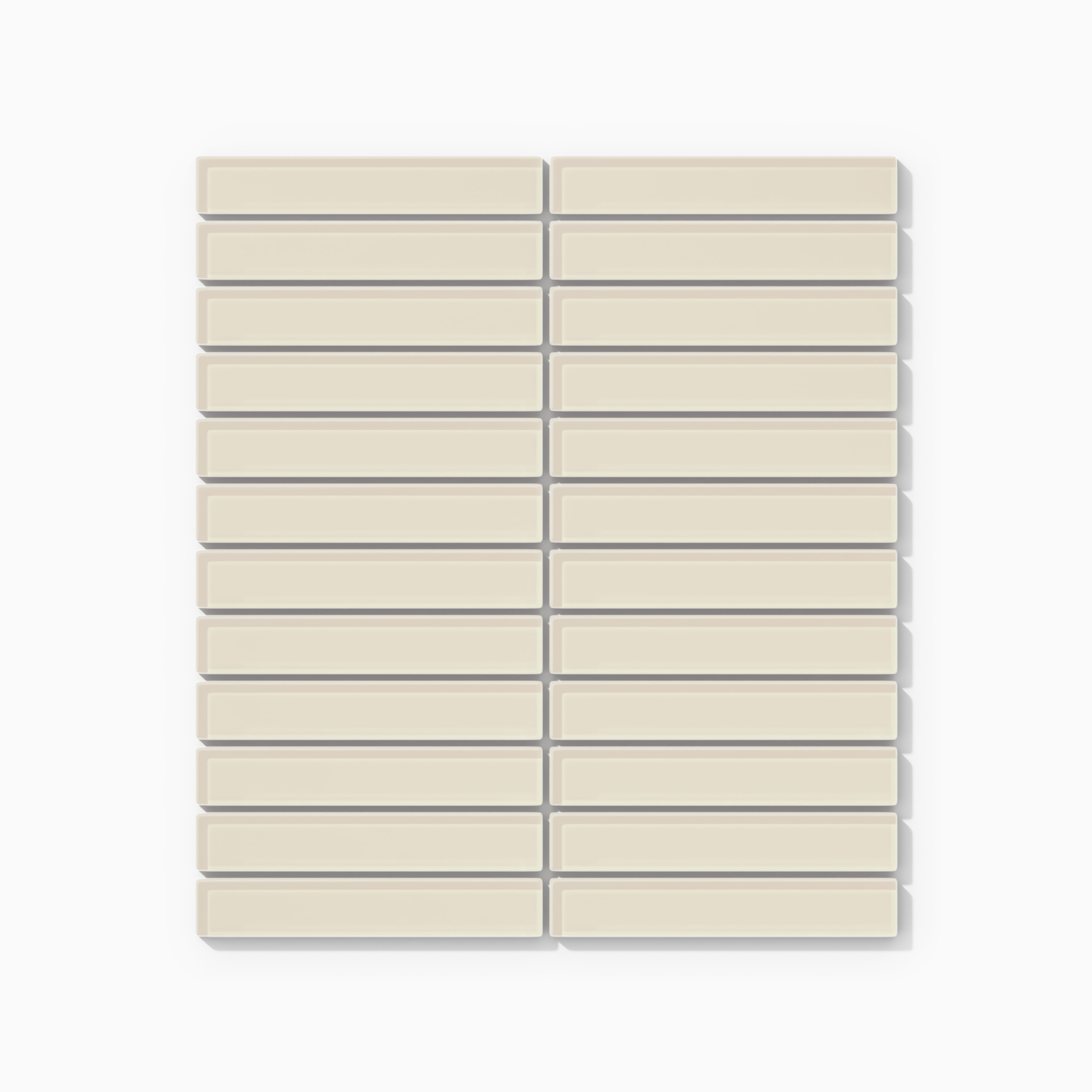 1x6 Straight Set Sheeted Glass Mosaic Tile in Sparrow Gloss