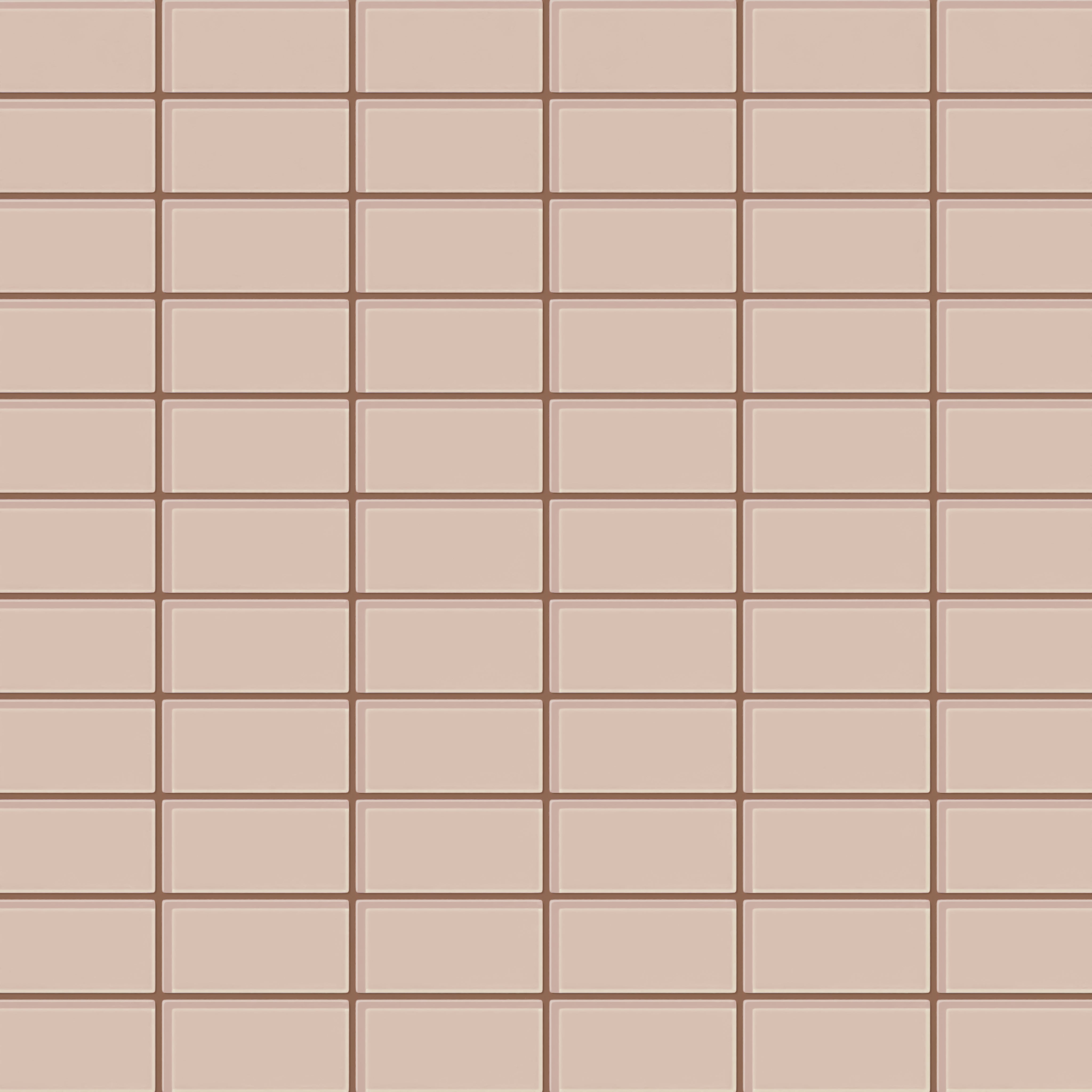 2x4 Straight Set Sheeted Glass Mosaic Tile in Rosy Finch Gloss