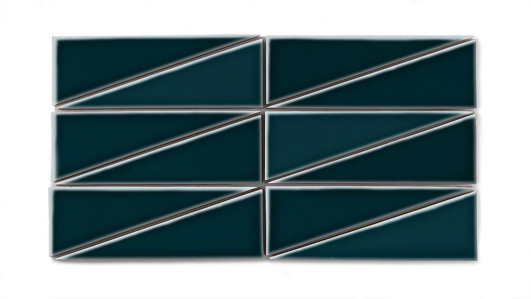 Right Scalene Triangle Original Ceramic Tile in Caspian Sea Gloss