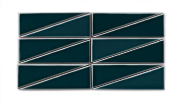Right Scalene Triangle Original Ceramic Tile in Caspian Sea Gloss