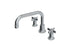 Emerson Two Handle Deck Mount Squaretop Bath Trim with Defined Cross Handles in Satin Chrome