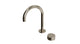 Foundry One Handle Deck Mount Gooseneck Lavatory Faucet with Barrel Knob Handle in Polished Nickel