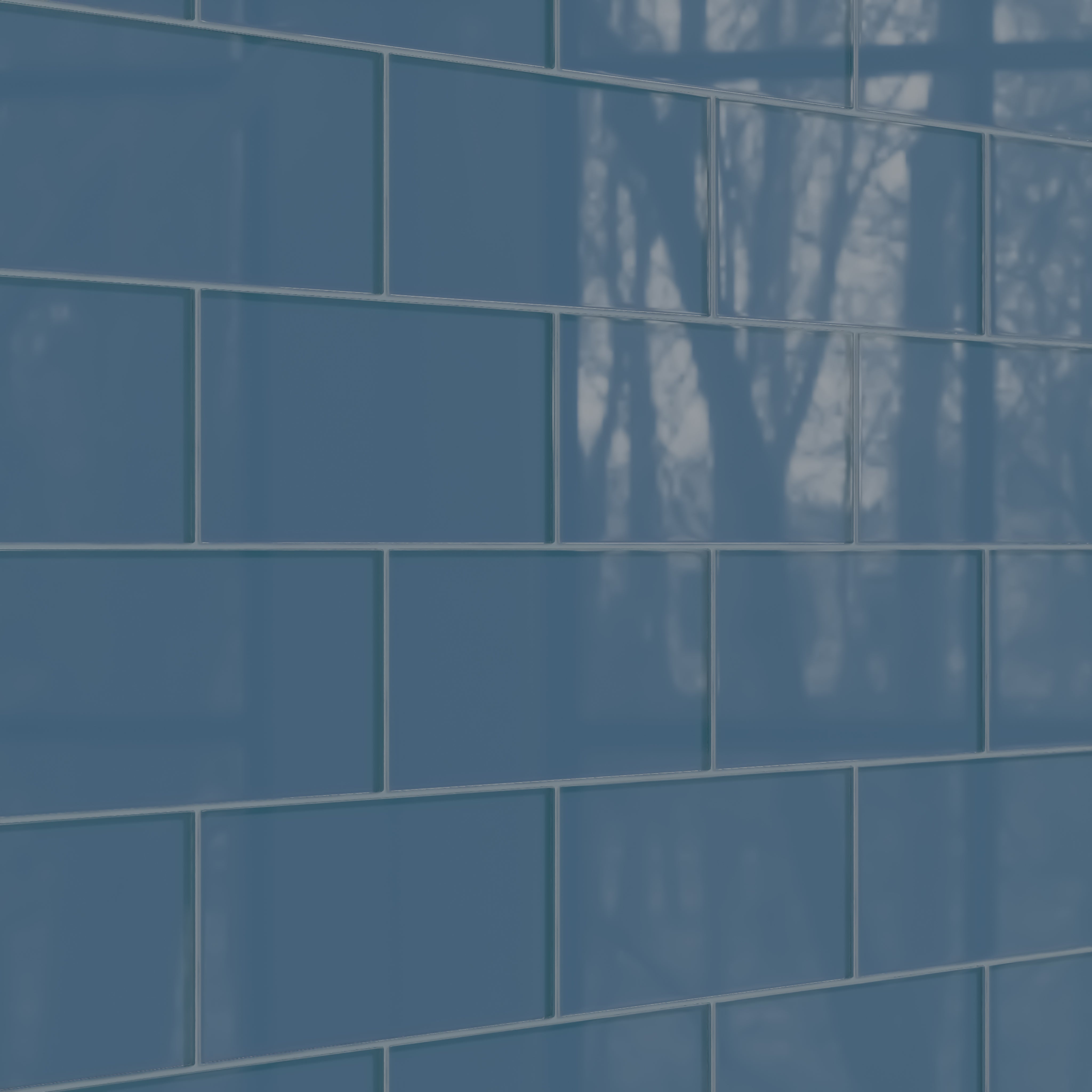 6x12 Glass Tile in Blue Jay Gloss