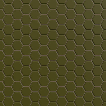1" Hexagon Sheeted Original Ceramic Mosaic Tile in Bonsai Matte