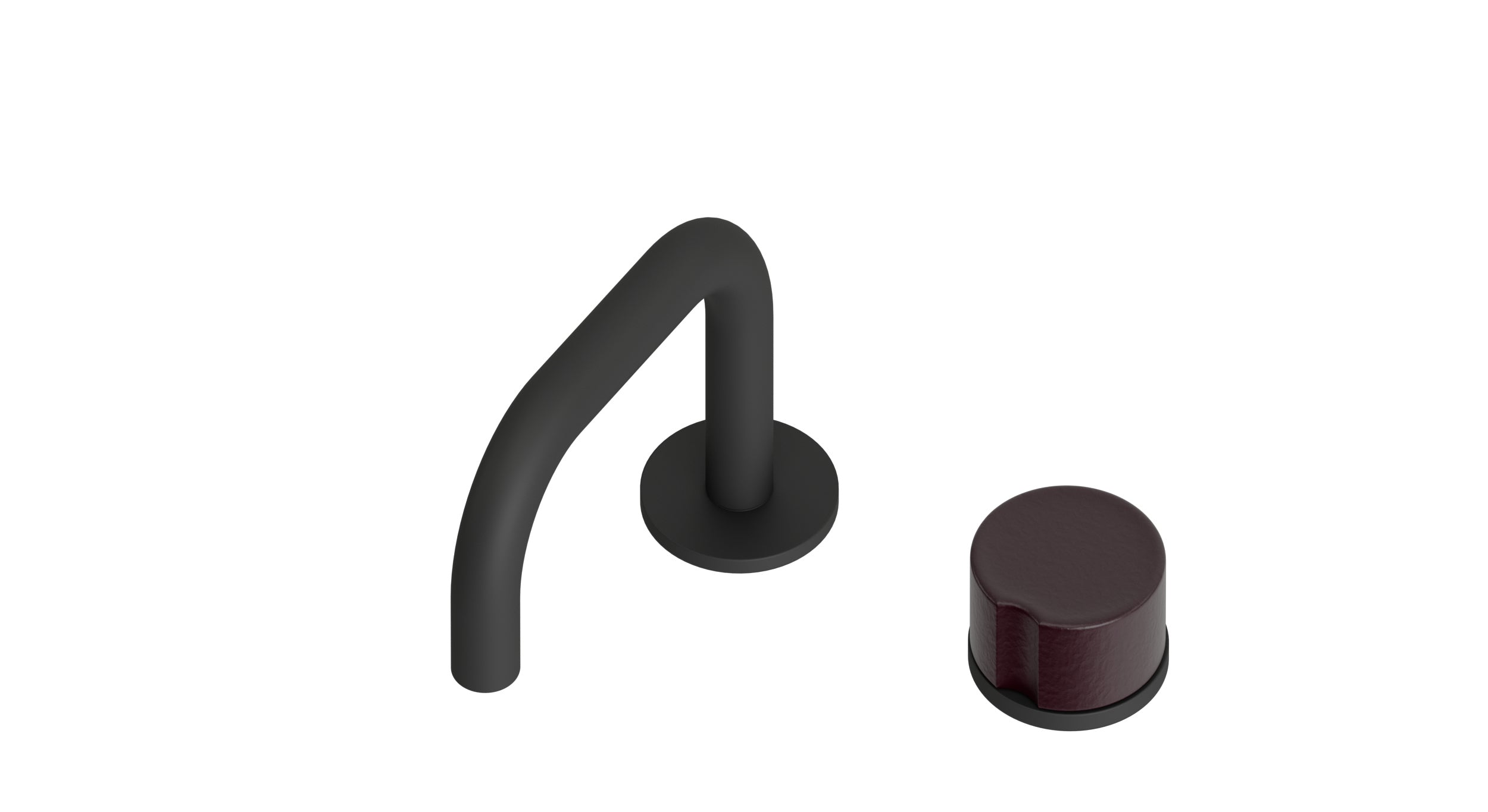 Foundry One Handle Deck Mount Squaretop Lavatory Faucet with Groove Ceramic Knob Handle in Matte Black