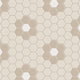 2" Hexagon Double Daisy Sheeted Original Ceramic Tile in Sand Dune Matte, Sweet Pea Matte & Calcite Matte