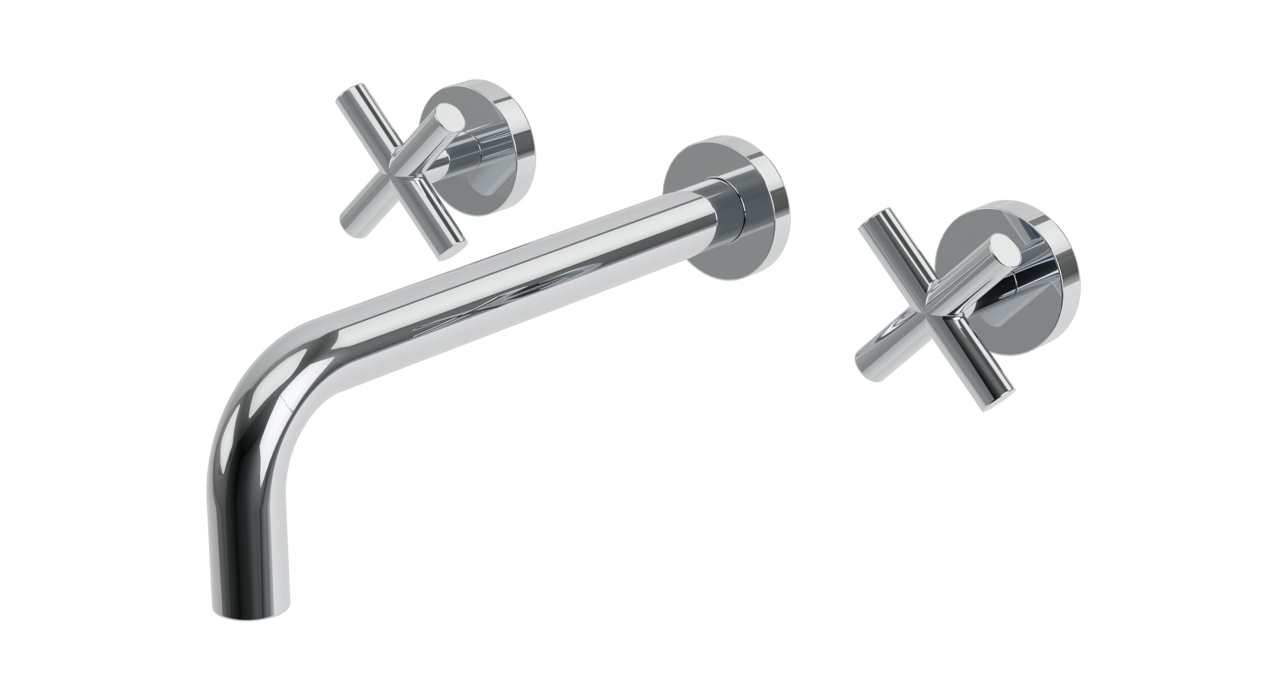 Contour Two Handle Wall Mount 10" Lavatory Faucet with Soft Cross Handles