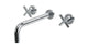 Contour Two Handle Wall Mount 10" Lavatory Faucet with Soft Cross Handles in Polished Chrome