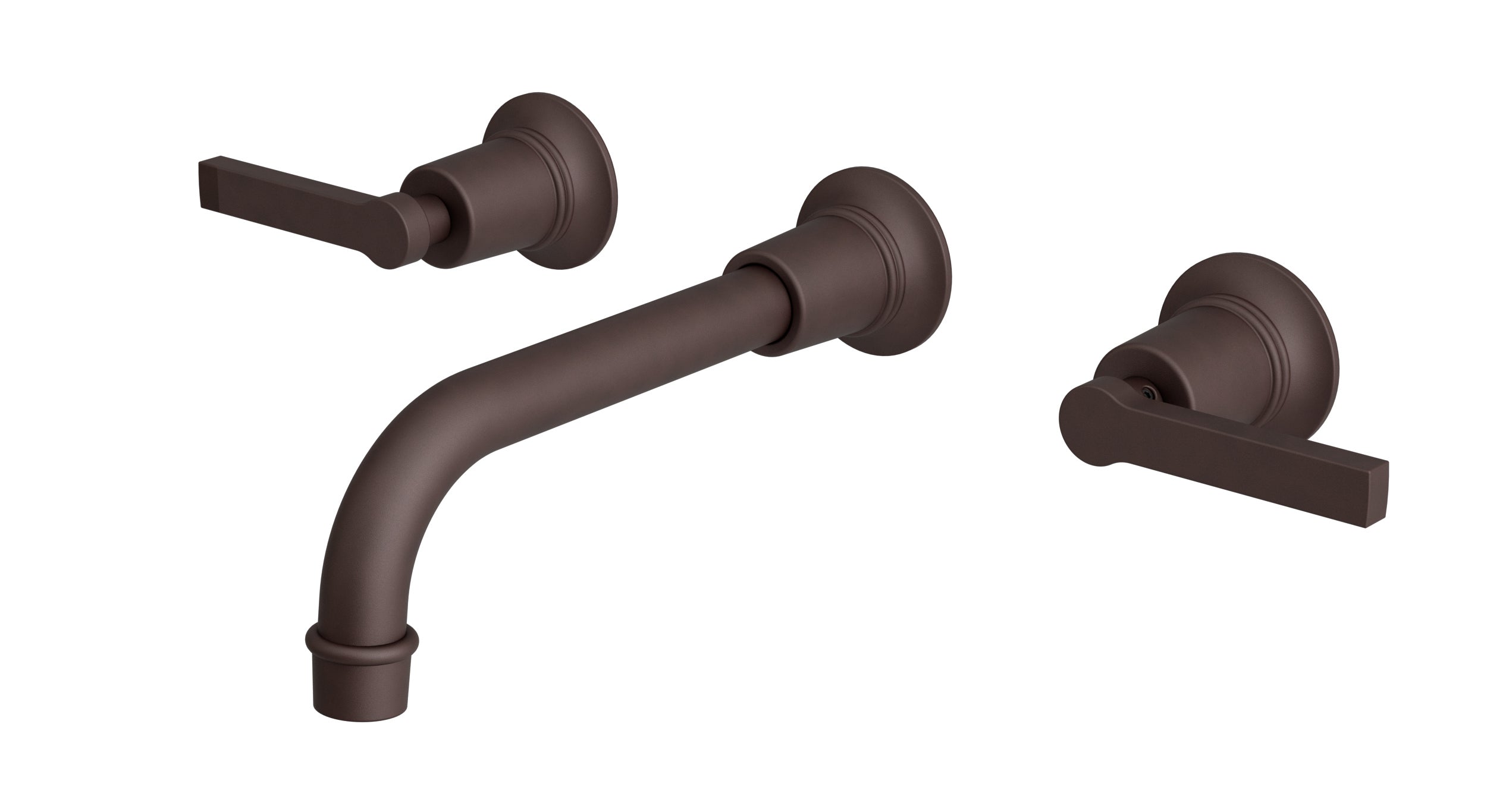 Emerson Two Handle Wall Mount 8.25" Lavatory Faucet with Classic Lever Handles in Architectural Copper