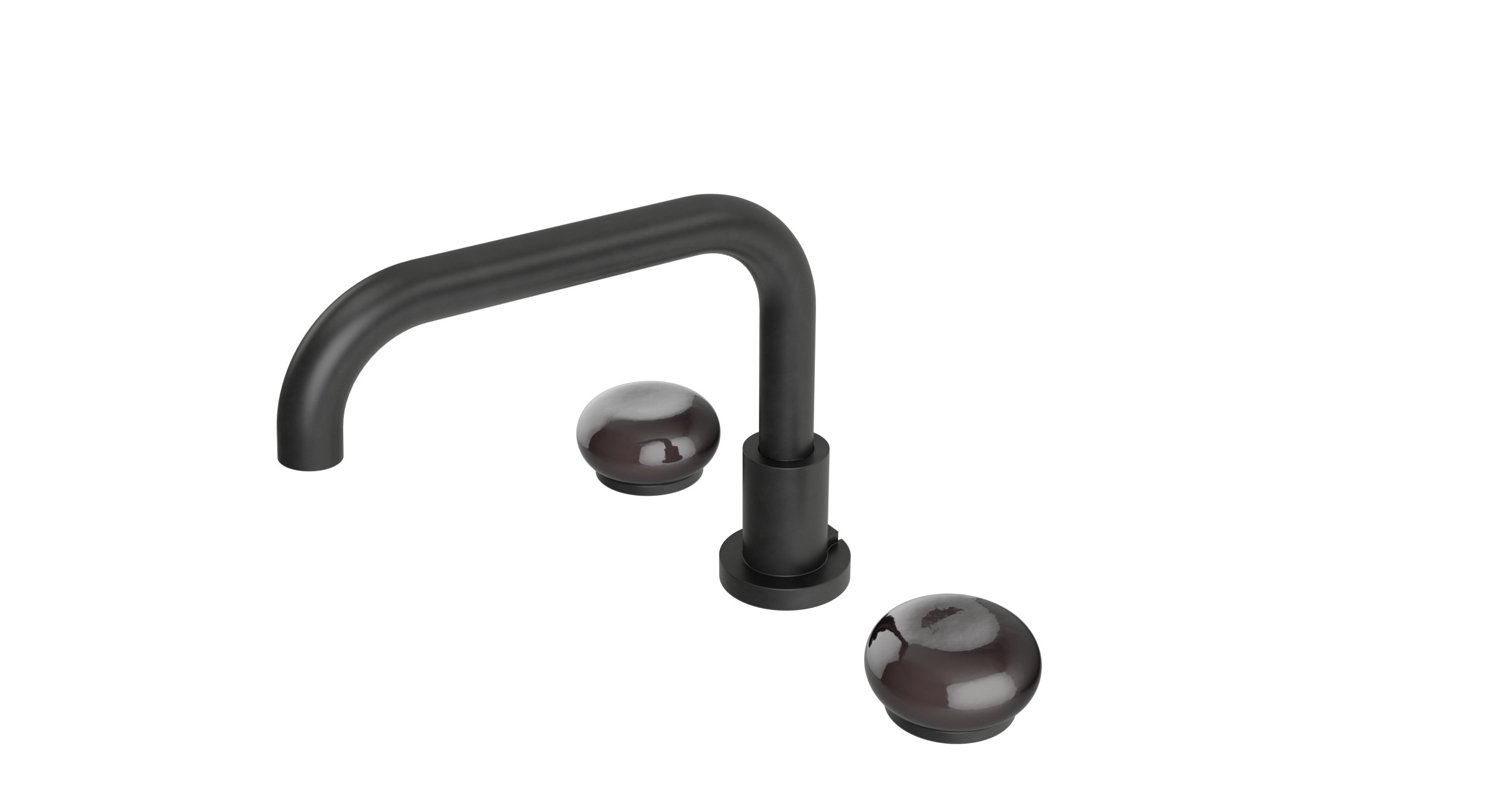 Foundry Two Handle Deck Mount Squaretop Bath Trim with Pebble Ceramic Knob Handles in Oil Rubbed Bronze