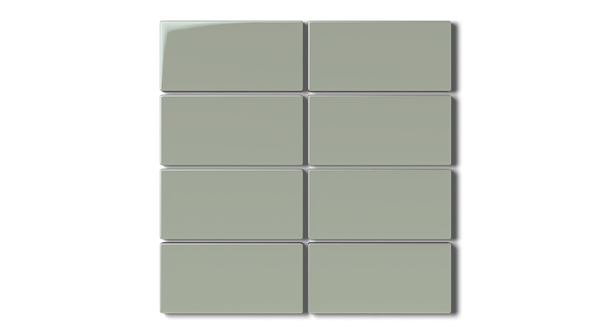 Terre Verte 2x4 Straight Set Sheeted Gloss Natural Press Ceramic