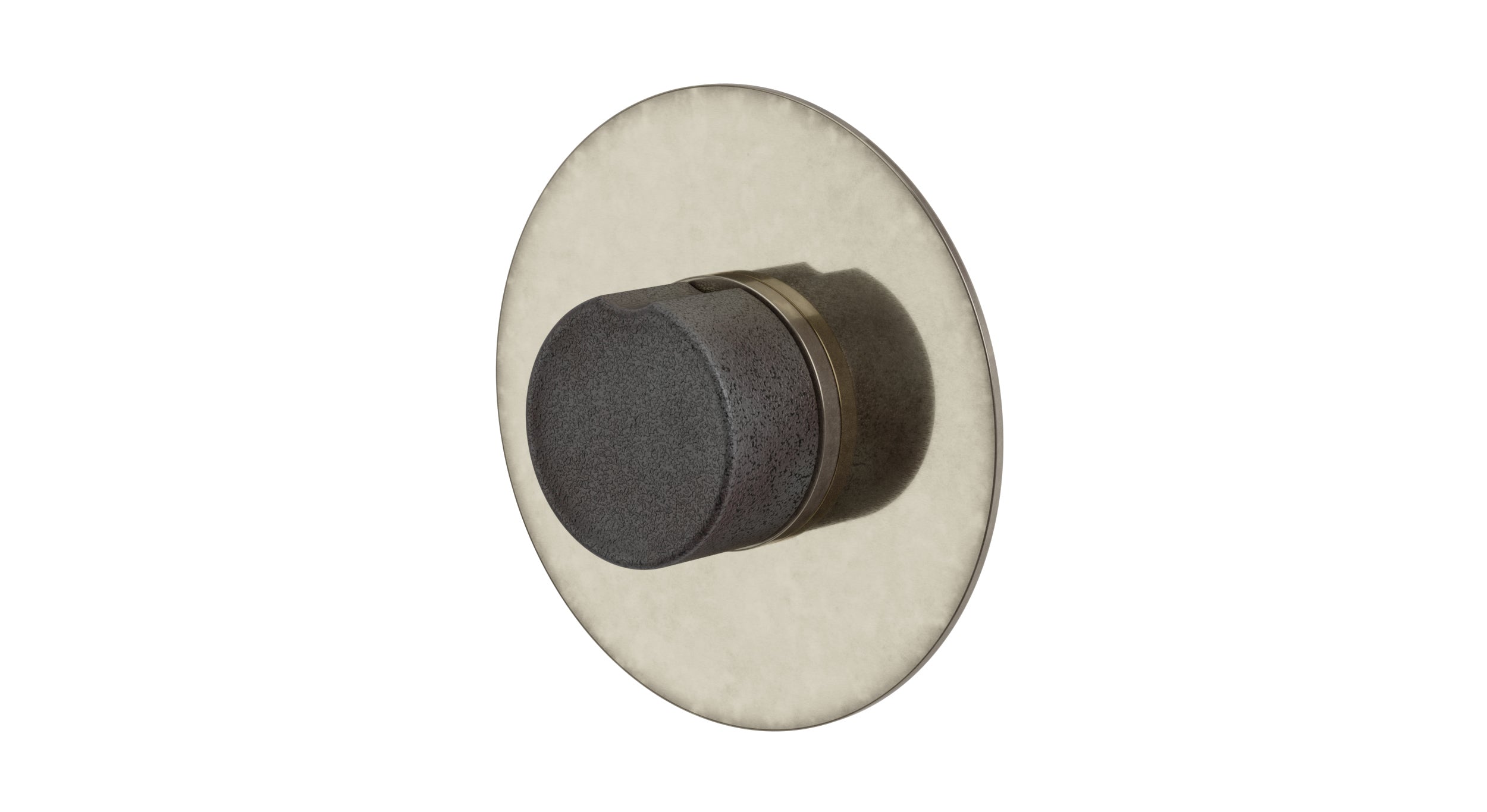 Foundry One Handle Wall Mount Shower Trim with Groove Ceramic Knob Handle in French Nickel