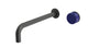 Foundry One Handle Wall Mount 10" Lavatory Faucet with Groove Ceramic Knob Handle in Blackened Nickel