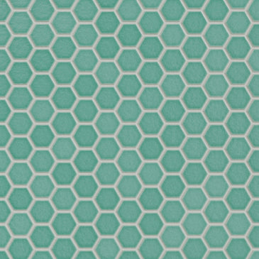 1" Hexagon Sheeted Original Ceramic Mosaic Tile in Amalfi Coast Gloss
