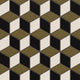 Small Diamond Escher Sheeted Original Ceramic Tile in Chaparral Matte, Raven Matte & Sand Dune Matte